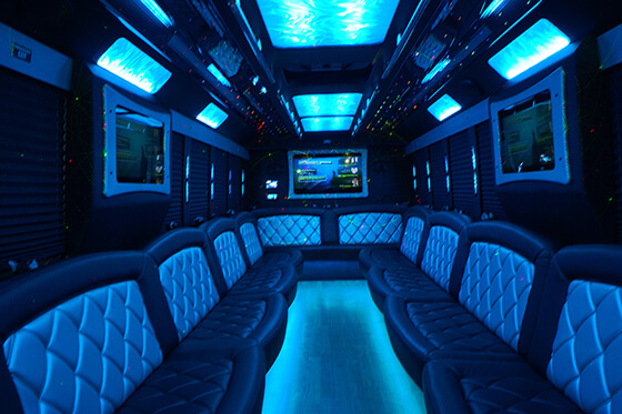 party bus with LED lights